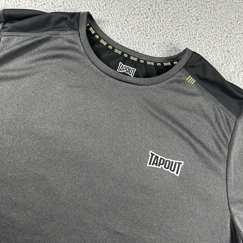 Tapout WWE Performance Shirt Mens‎ XXL Black Gray Mesh Vented Short Sleeve MMA